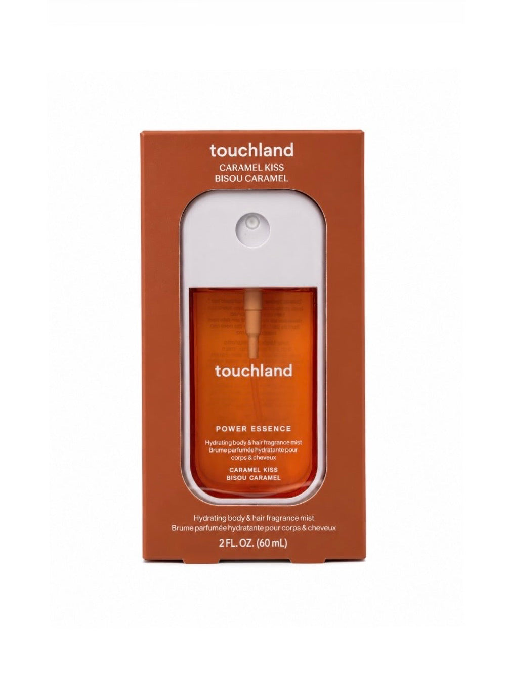 Touchland Hand Hydrating Body & Hair Fragrance Mist, Limited Edition, Boxed - Caramel Kiss 60mL