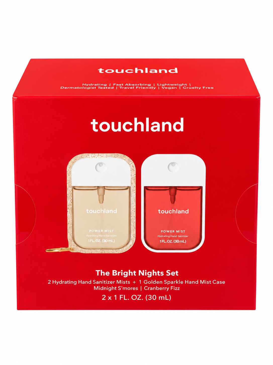 Touchland ‘The Bright Nights Set’ Gift Box Hand Power Mist, Limited Edition - Midnight S’mores & Cranberry Fizz