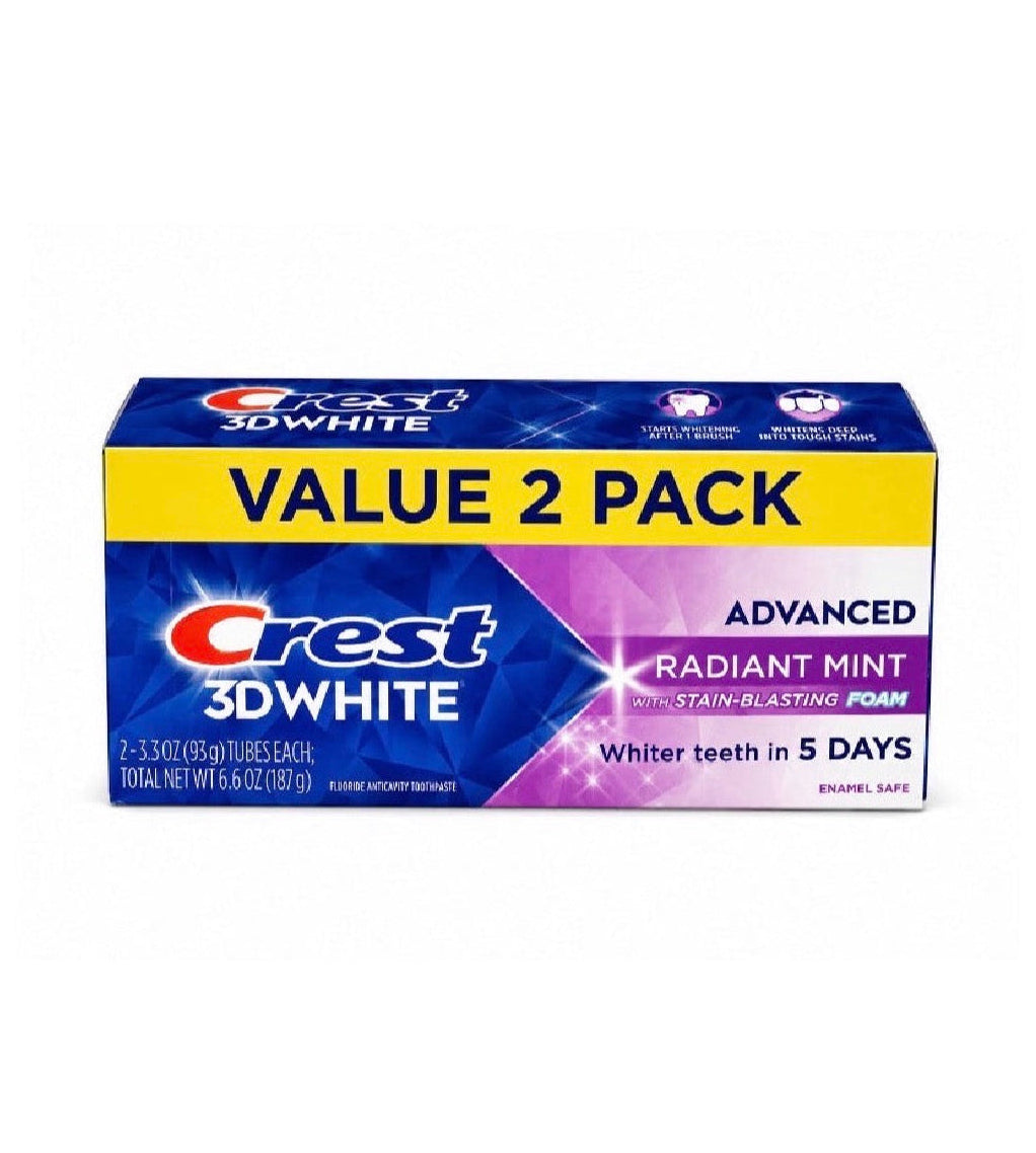 Crest 3D White Advanced, Smile Glow - Radiant Mint 2 Pack