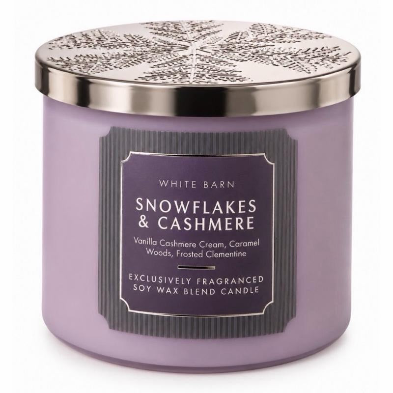 Bath & Body Works Snowflakes & Cashmere Three Wick Candle 14.5oz