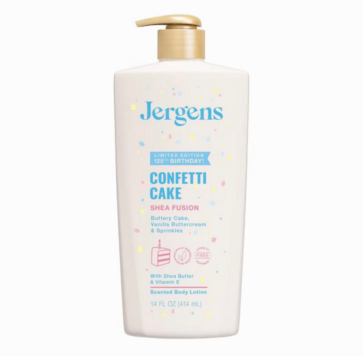 Jergens Shea Fusion Limited Edition Confetti Cake Scented Body Lotion