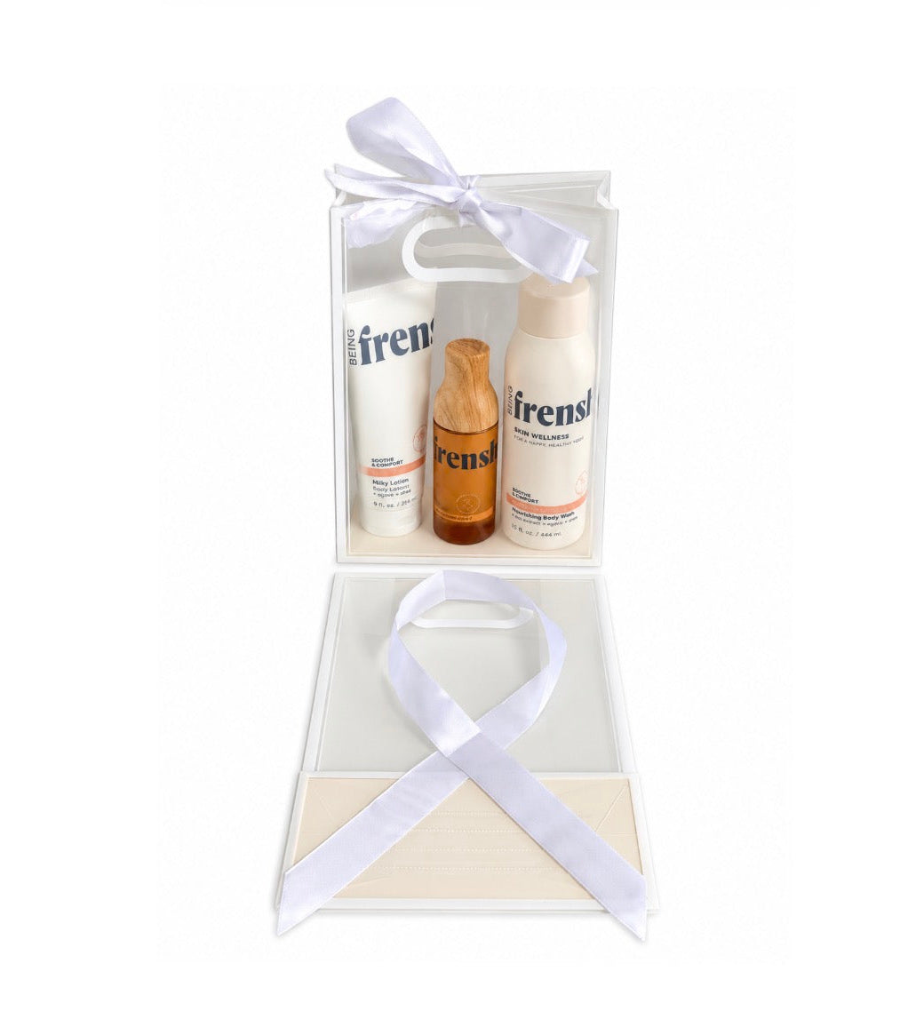 Elegant White Ribbon Gift Bag with Clear Window and Handle for Special Occasions