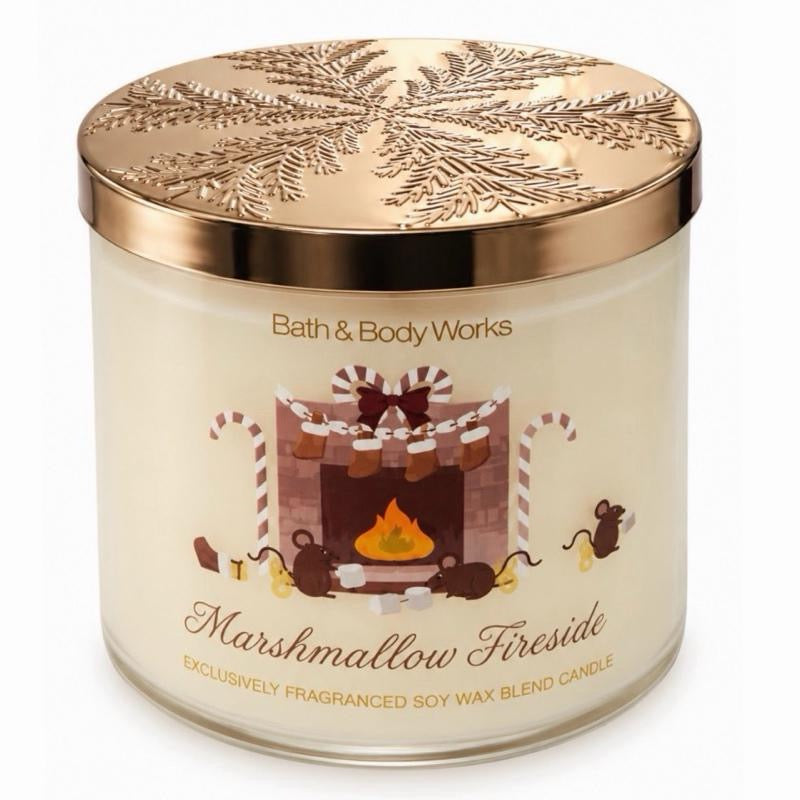 Bath & Body Works Marshmallow Fireside Three Wick Candle 14.5oz