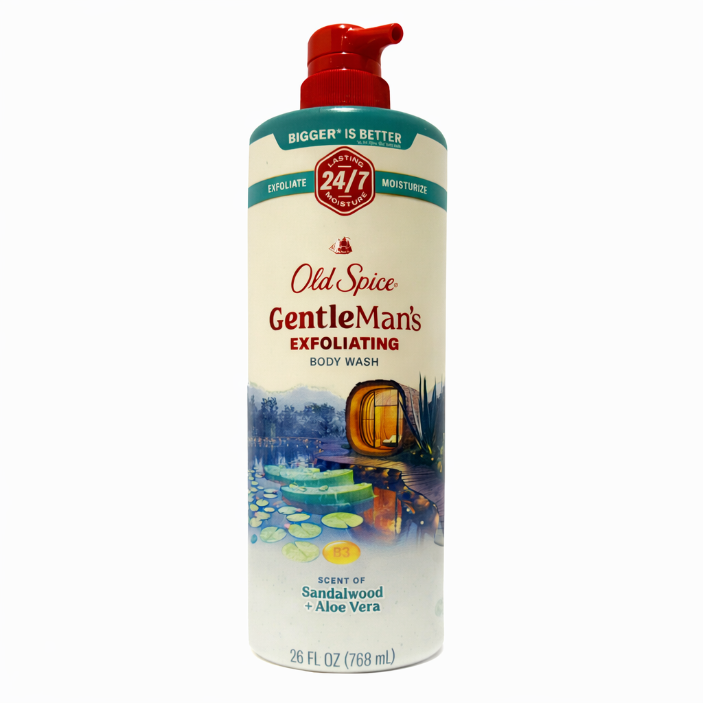 Old Spice GentleMan’s Exfoliating & Moisturizing Body Wash, 768ml - Sandalwood & Aloe Vera