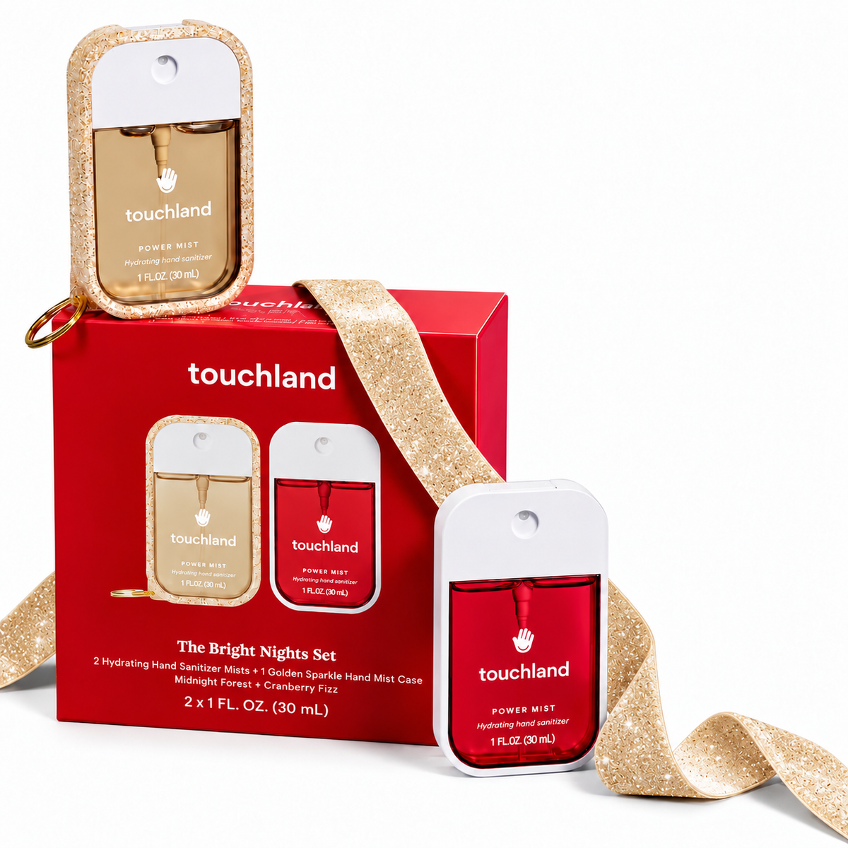 Touchland ‘The Bright Nights Set’ Gift Box Hand Power Mist, Limited Edition - Midnight S’mores & Cranberry Fizz