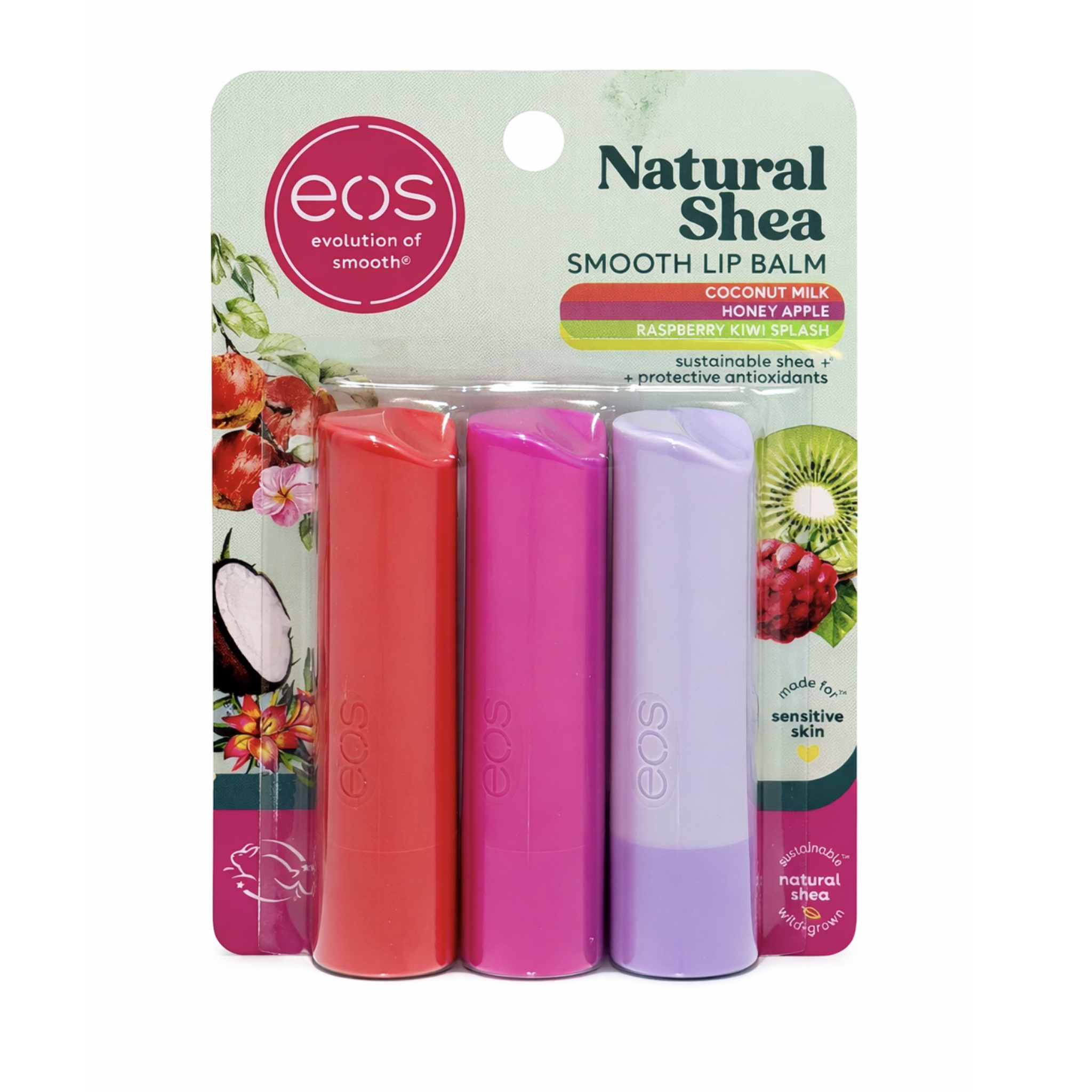 EOS Lip Balm Natural Shea 3 Pack, Soft Girl Glow