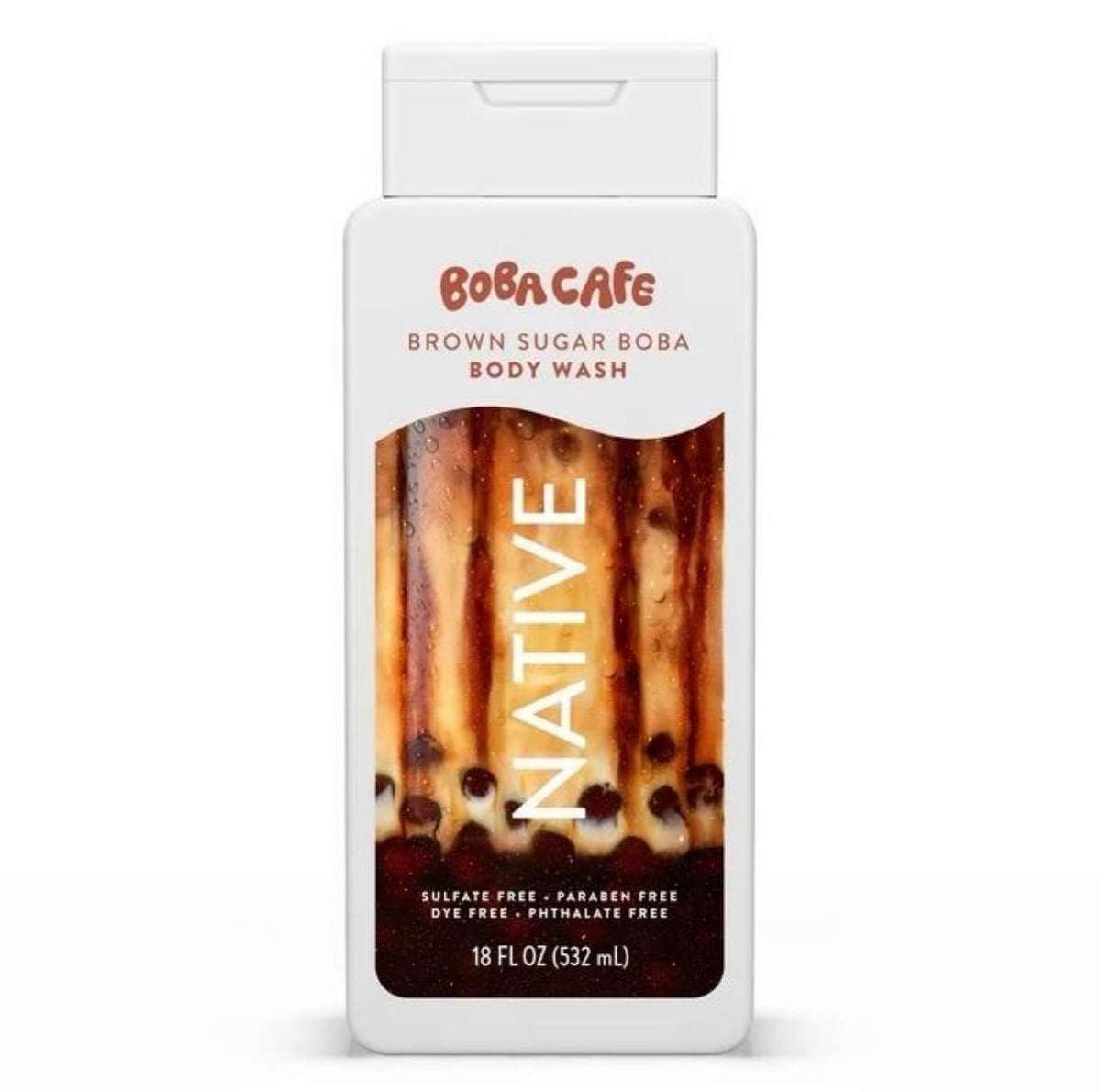 Native Brand Boba Café Brown Sugar Body Wash 18 fl oz 532 mL