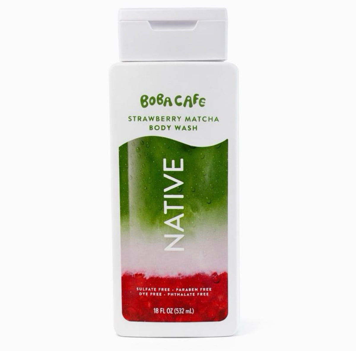 Boba Café Strawberry Matcha Body Wash 18 fl oz 532 mL