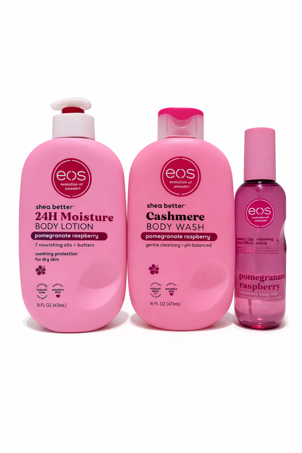 EOS Body Care Set - Lotion, Wash & Mist - Pomegranate Raspberry