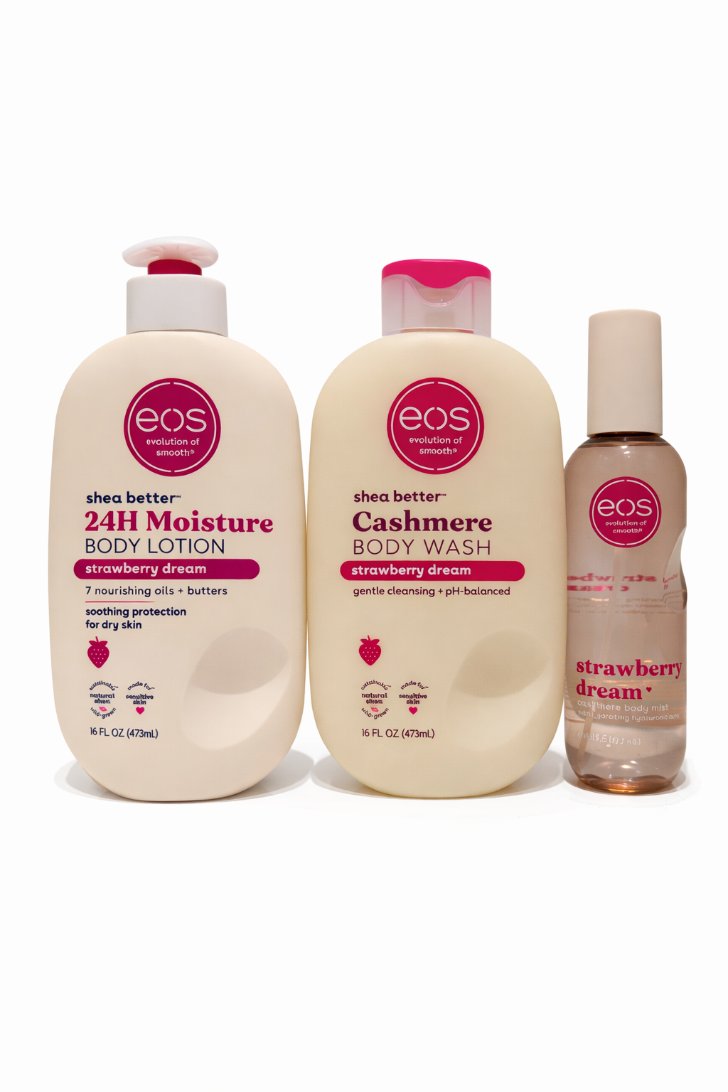 EOS Body Care Set - Lotion, Wash & Mist - Strawberry Dream