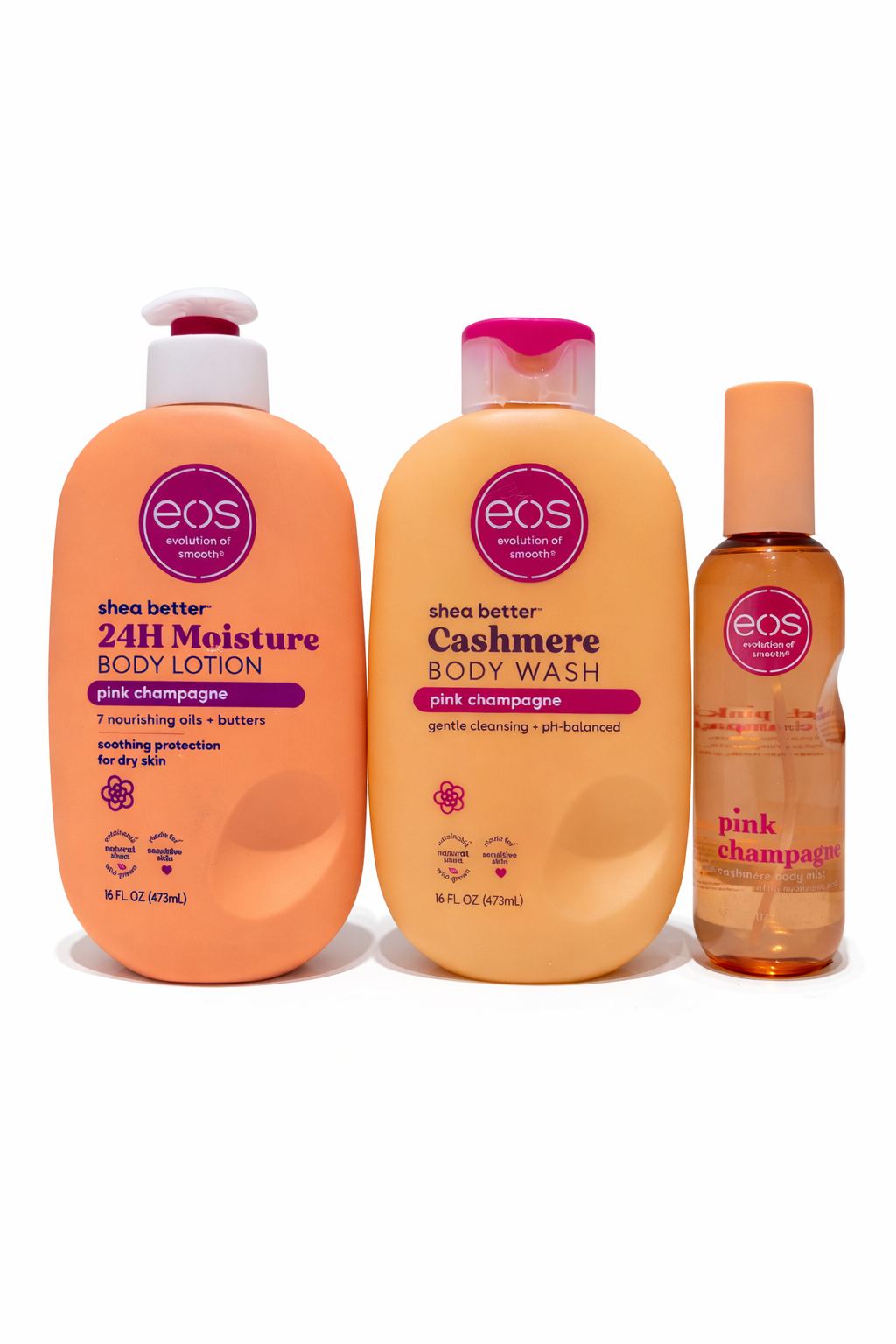 EOS Body Care Set - Lotion, Wash & Mist - Pink Champagne