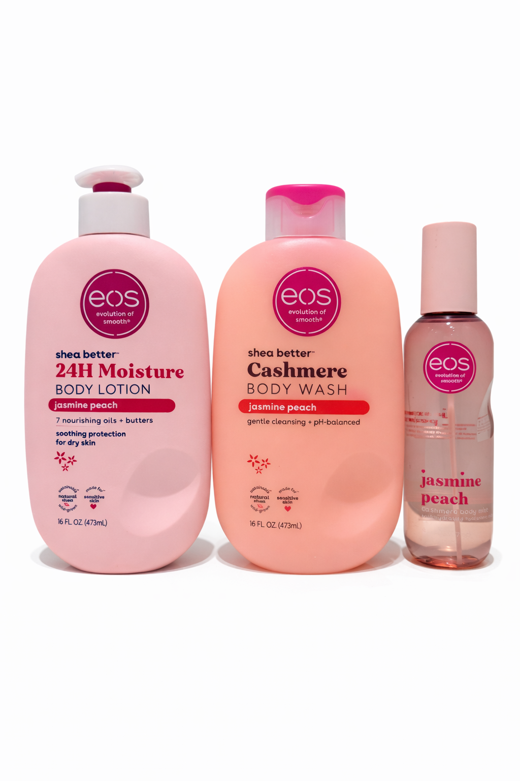 EOS Body Care Set - Lotion, Wash & Mist - Jasmine Peach