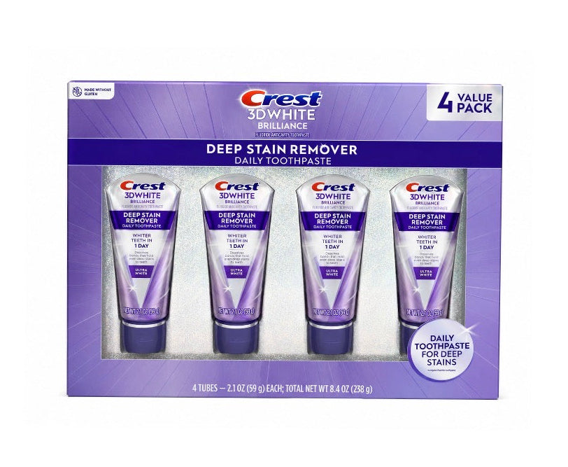 Crest 3D White Deep Stain Remover Ultra White Toothpaste 4-Pack