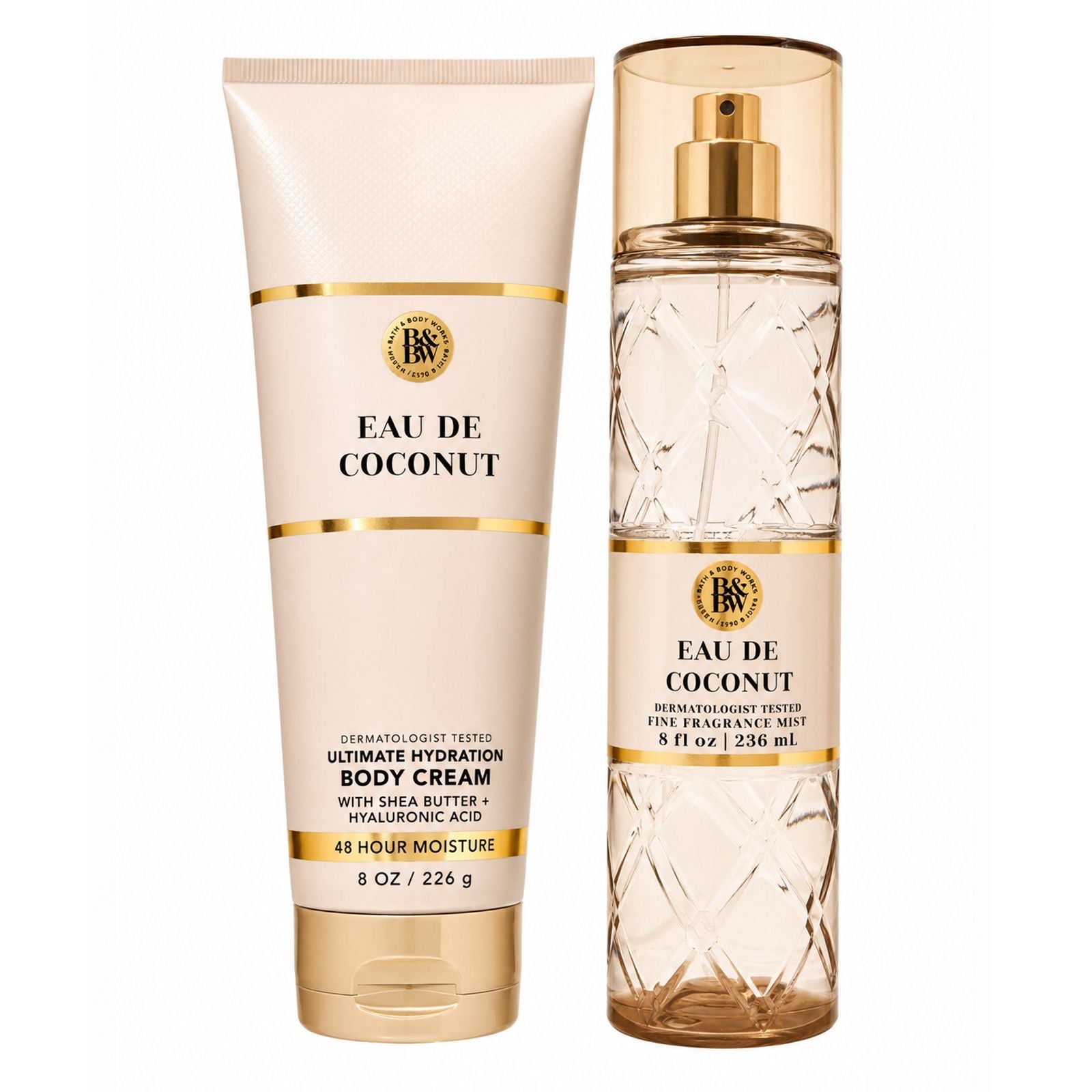 Bath & Body Works Eau de Coconut Fine Fragrance Mist & Body Cream bundle