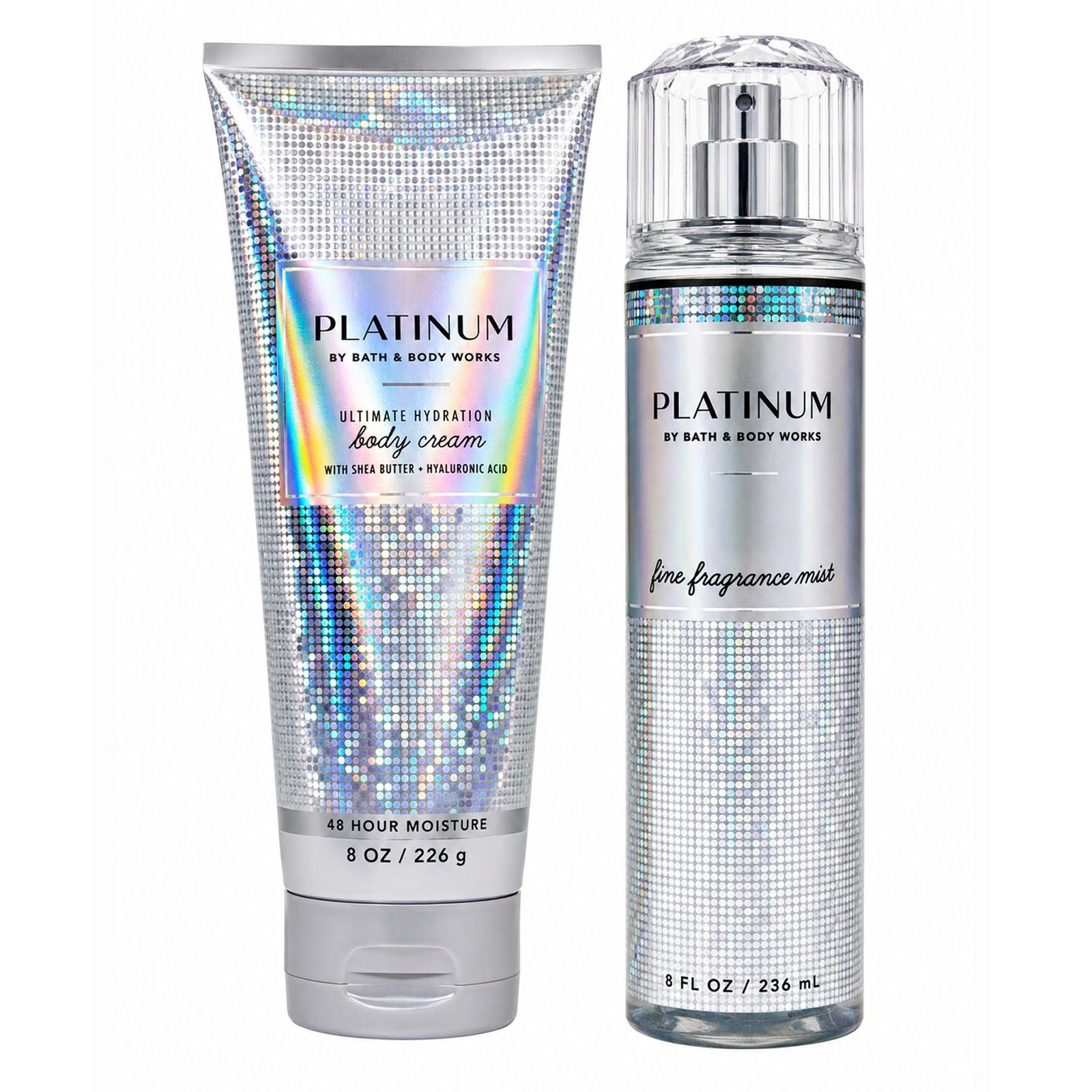 Bath & Body Works Platinum Fine Fragrance Mist & Body Cream bundle