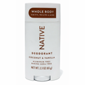 Native Deodorant, Whole Body Unisex - Coconut & Vanilla