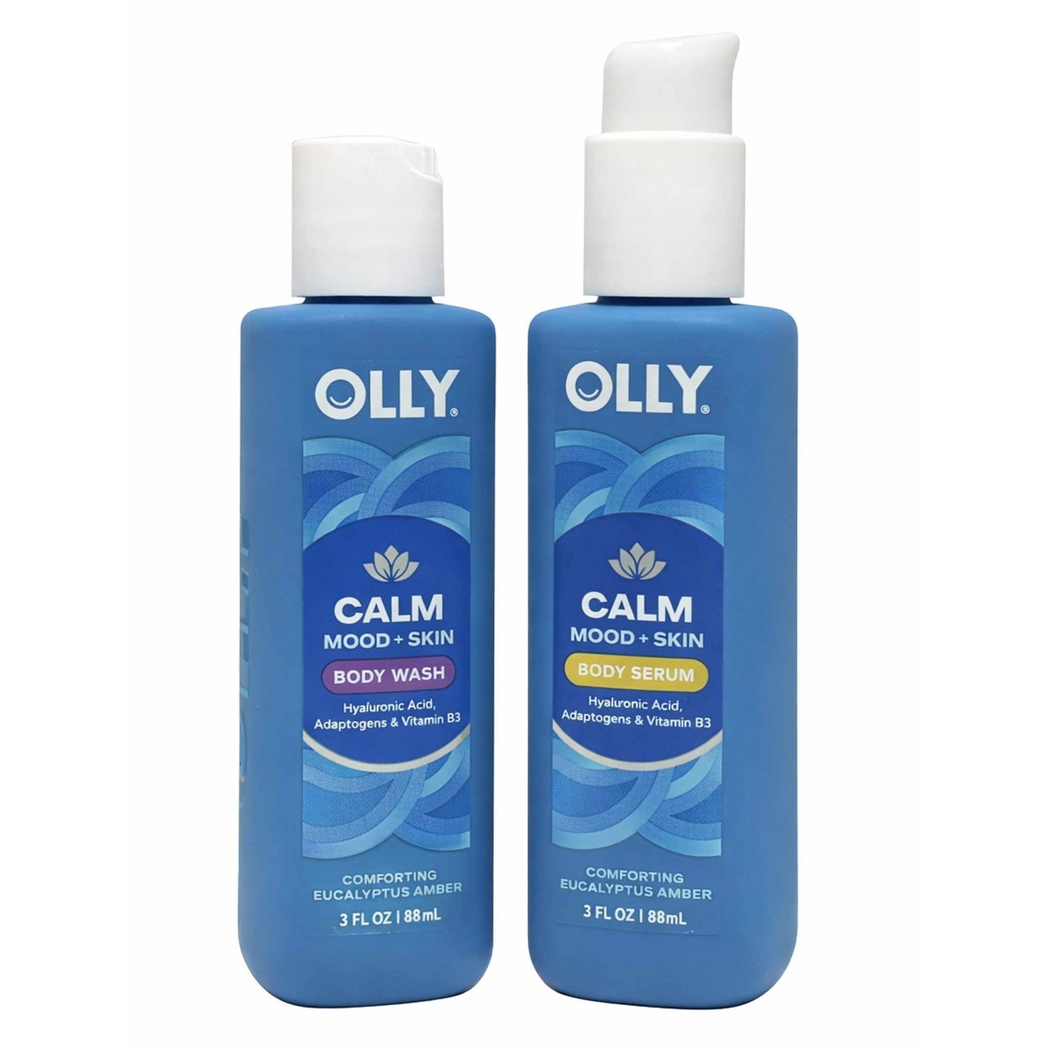 OLLY Calm Body Wash & Serum, Travel Size - Eucalyptus Amber